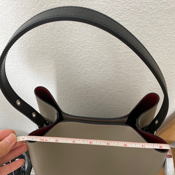 Gray/Taupe Christian Laurier Paris Amy Leather Tote Bag - Picture 6 of 10